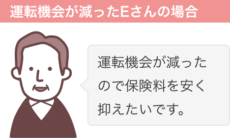 運転機会が減ったEさんの場合